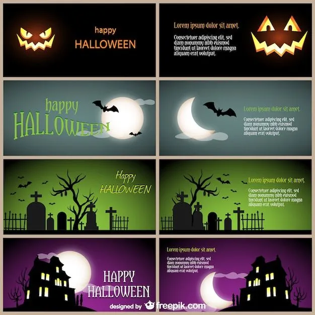 Plantillas de tarjetas para Halloween | Descargar Vectores gratis