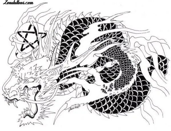 Plantilla/Diseño Tatuaje de acrudi - Dragones Orientales