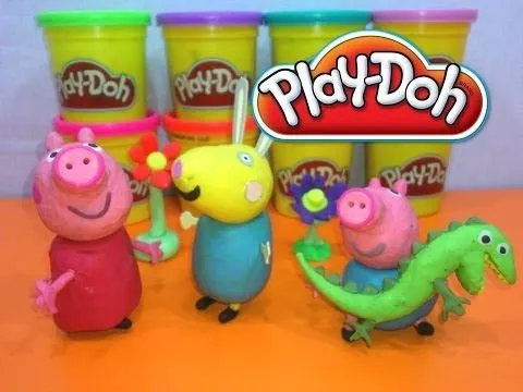 PLAY-DOH PEPPA PIG,GEORGE Y REBECA.PEPPA PIG EN PLASTILINA ...