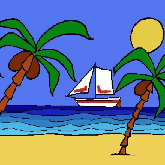 Dibujo de las vacaciones de verano junto al mar - Dibujos: verano ...