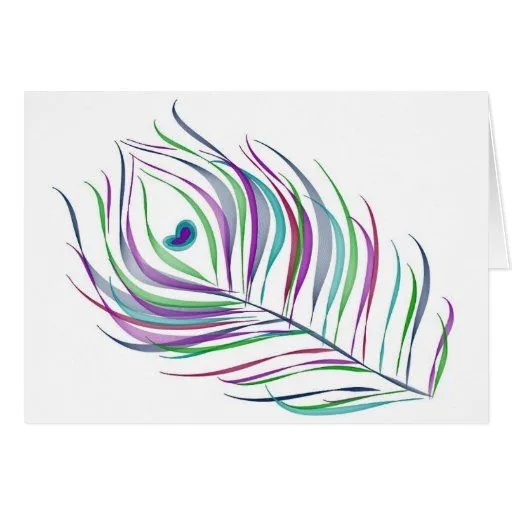 Pluma del pavo real del dibujo original felicitacion de Zazzle. Pluma del pavo real del dibujo original felicitacion de Zazzle.