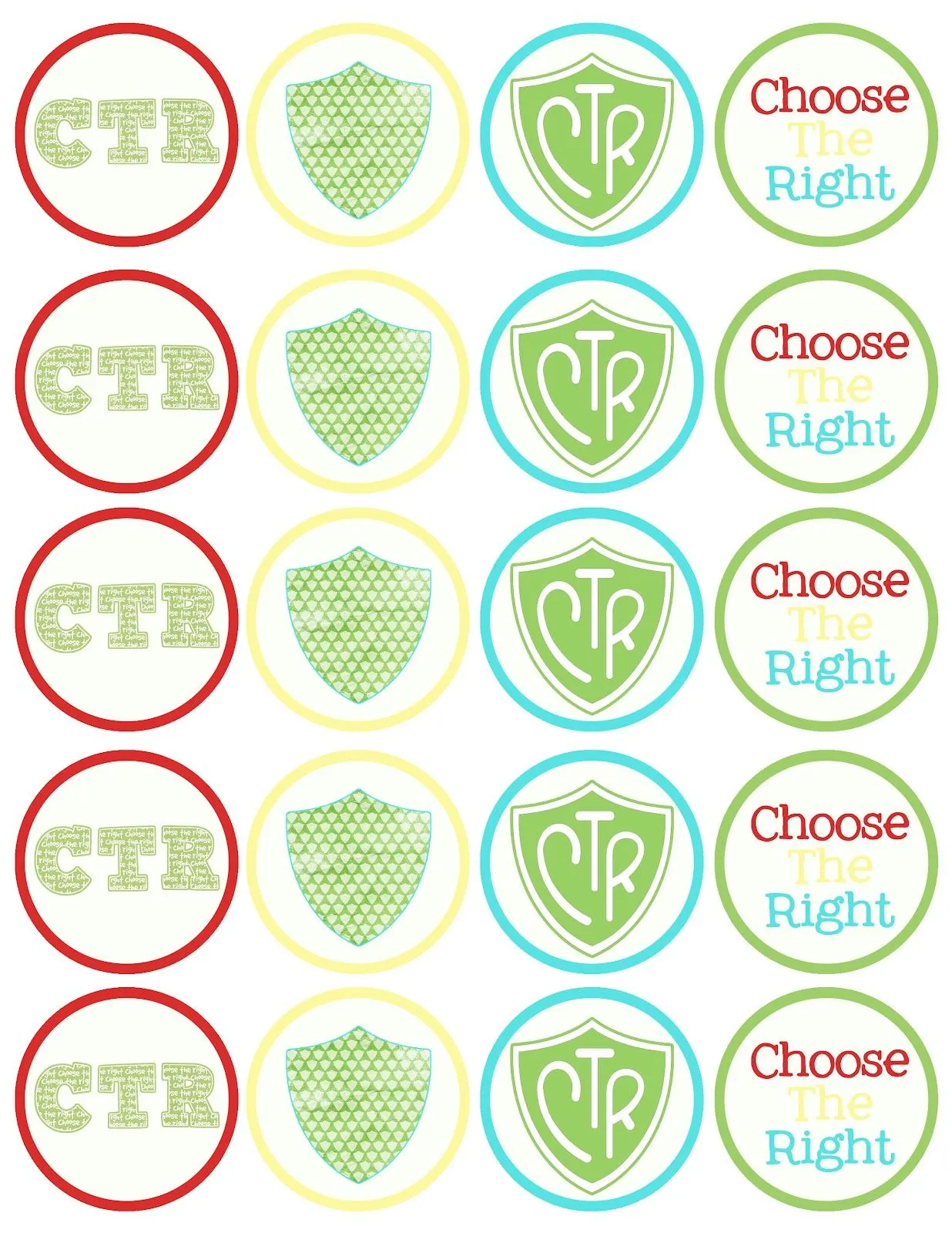 A Pocket full of LDS prints: CTR cupcake toppers - Free DIY printable A Pocket full of LDS prints: CTR cupcake toppers - Free DIY printable