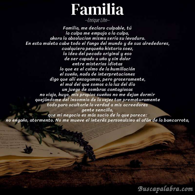 Poema Familia de Enrique Lihn - Análisis del poema