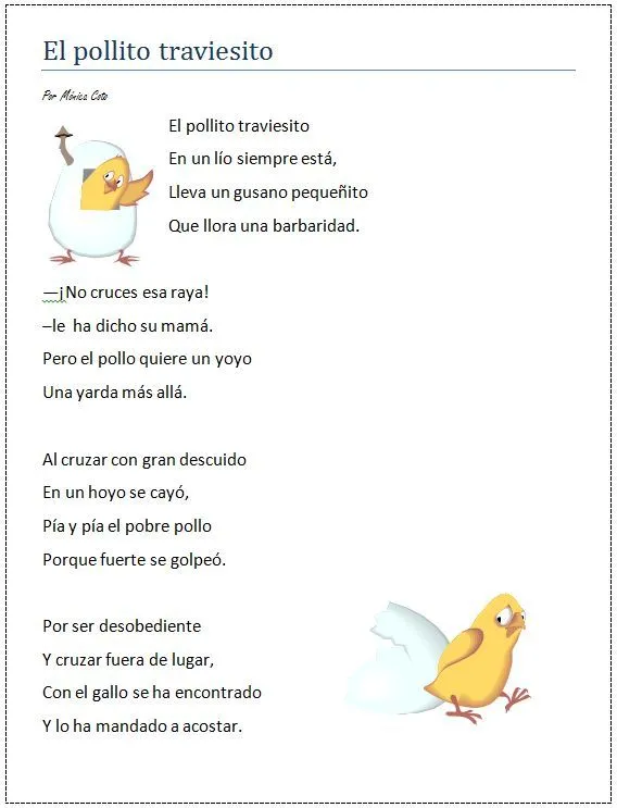 Poema Infantil | POESIAS PICTOGRAMAS | Pinterest