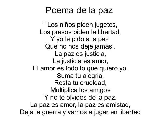 Poema de paz - Imagui