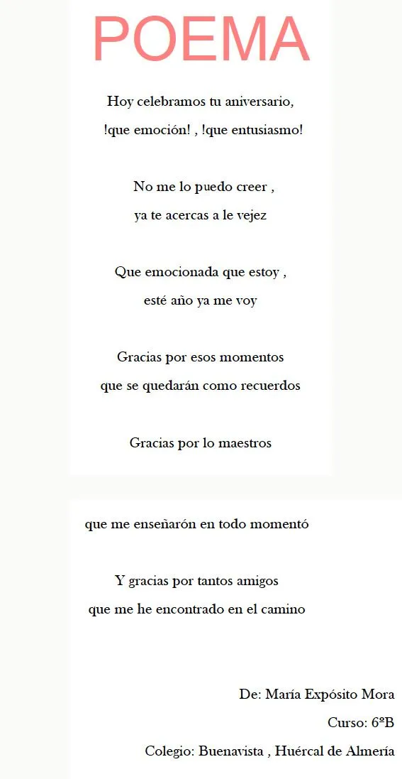 Poemas al “Buenavista» – CEIP BUENAVISTA – 50º ANIVERSARIO