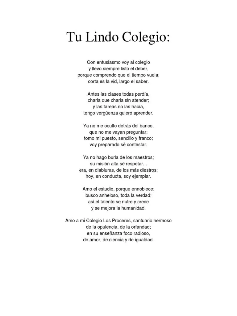 2 Poemas Al Instituto | PDF