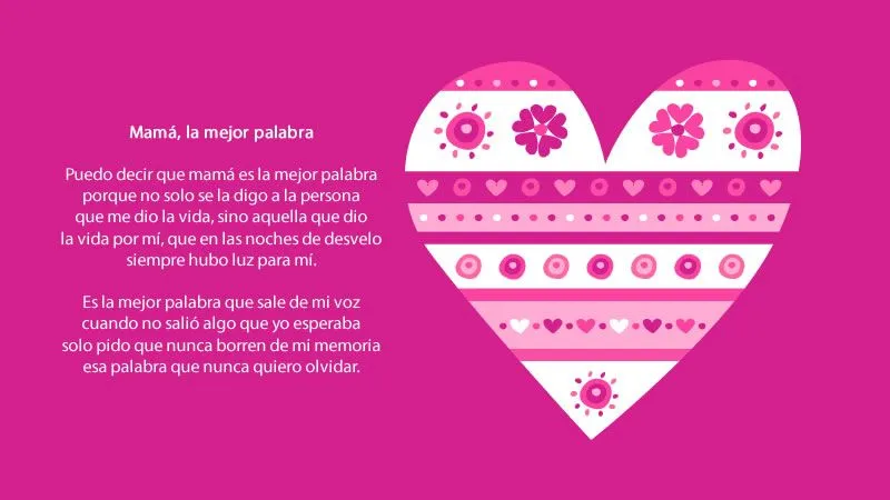 Poemas del día de la madre para lucirte este 10 de Mayo Poemas del día de la madre para lucirte este 10 de Mayo