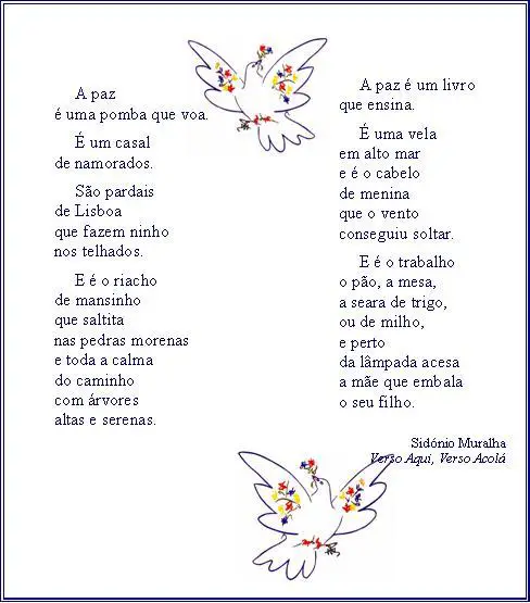 Poesia sobre la paz - Imagui
