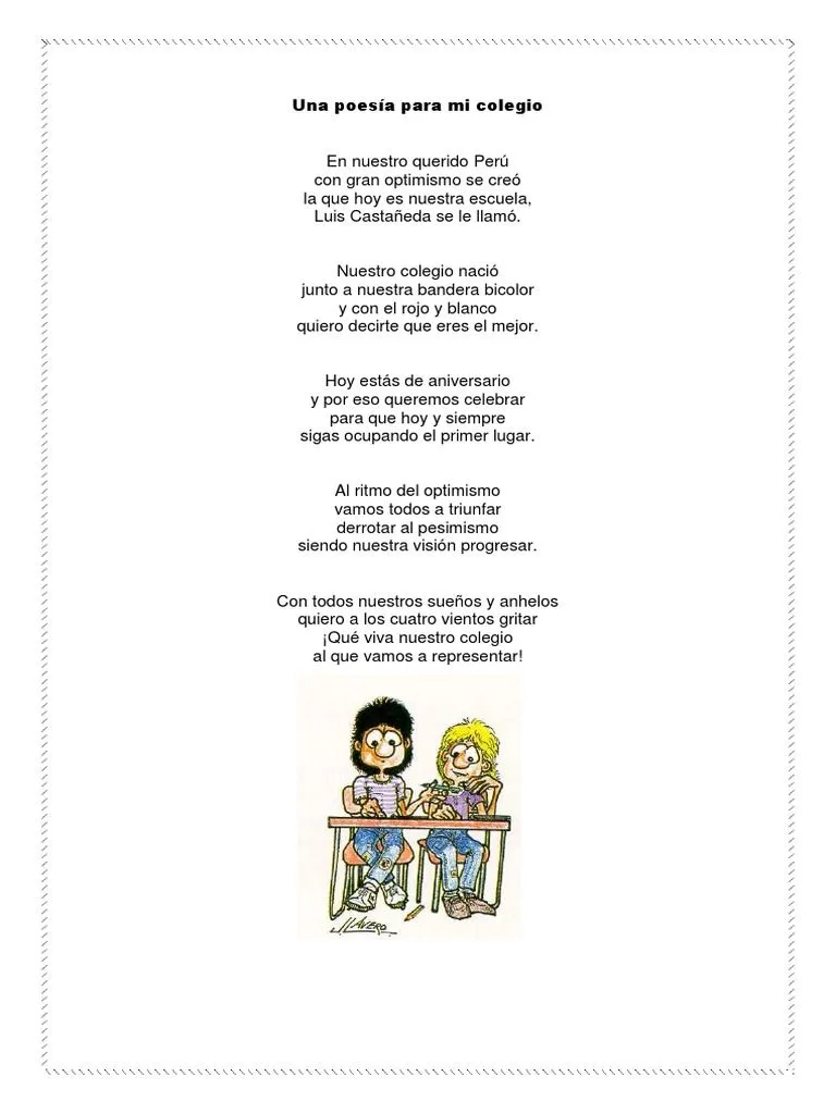 Una Poesia para Mi Colegio | PDF