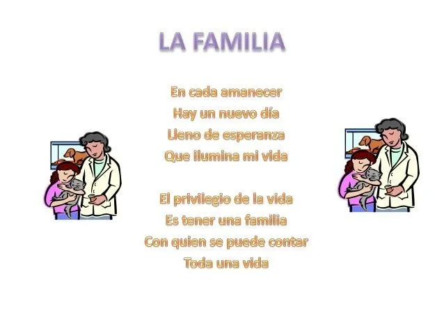 Poesias de la familia para niños - Imagui