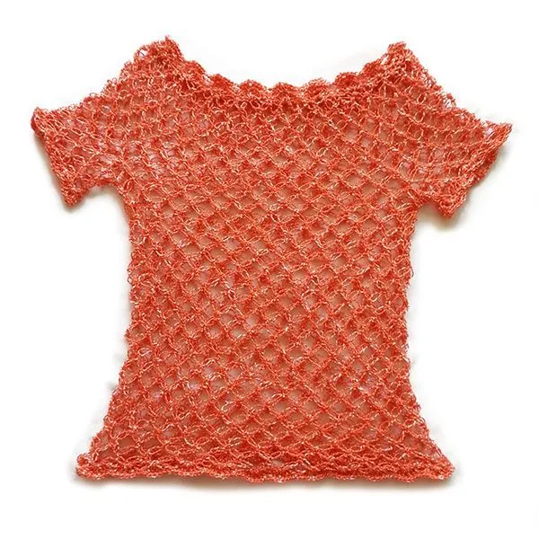 Polera Crochet punto Nudo Salomón - Color Matizada Naranja: Hilo ...