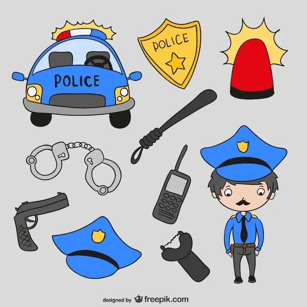 Policía y objetos de policías | Descargar Vectores gratis