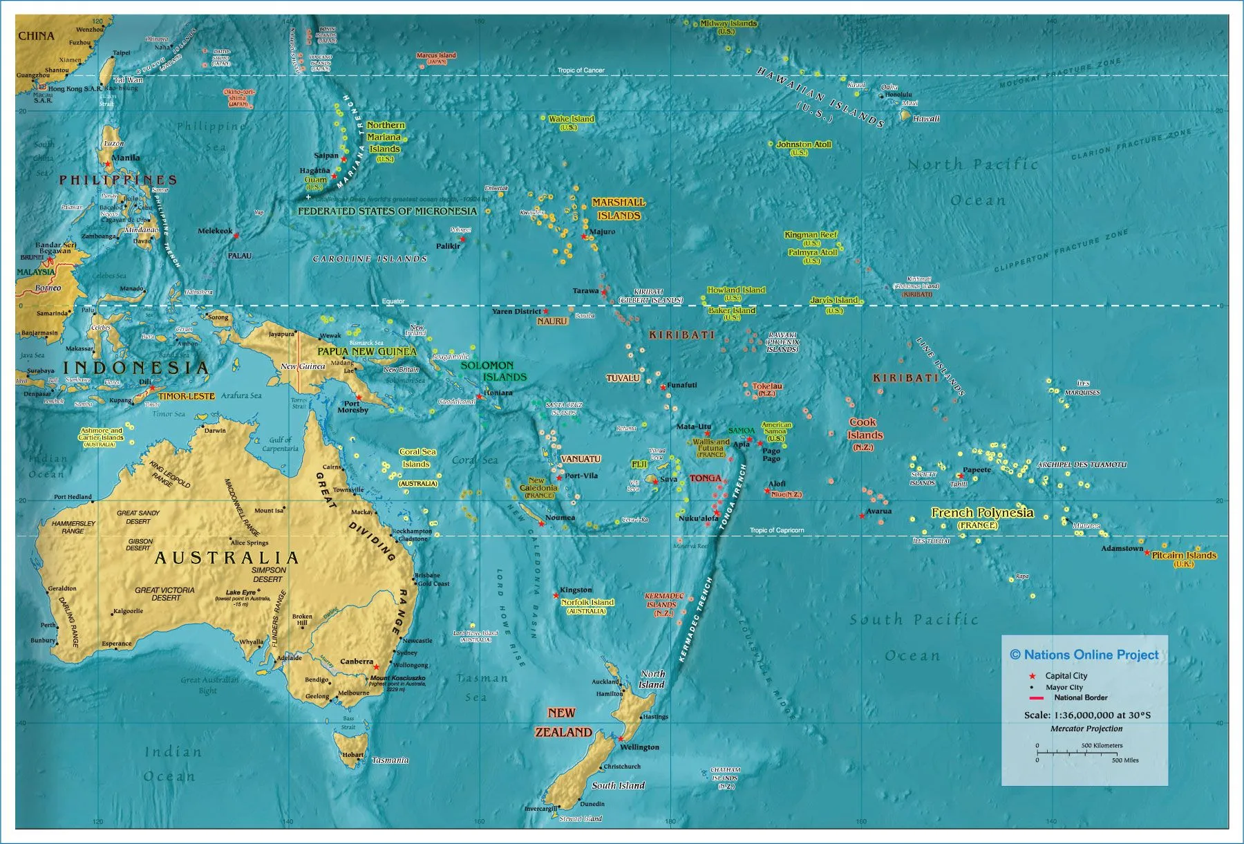 Political Map of Oceania/Australia (1800 px) - Nations Online Project Political Map of Oceania/Australia (1800 px) - Nations Online Project