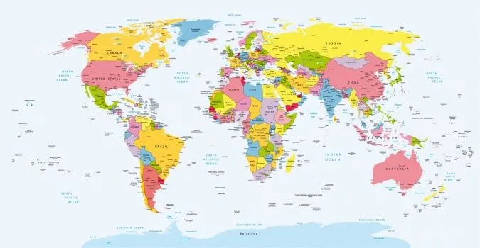 Fotomural Mapa mundi politico. Mural Mapa mundi politico