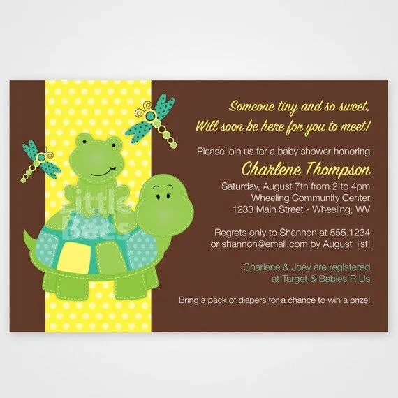 Invitaciónes para baby shower de rana - Imagui