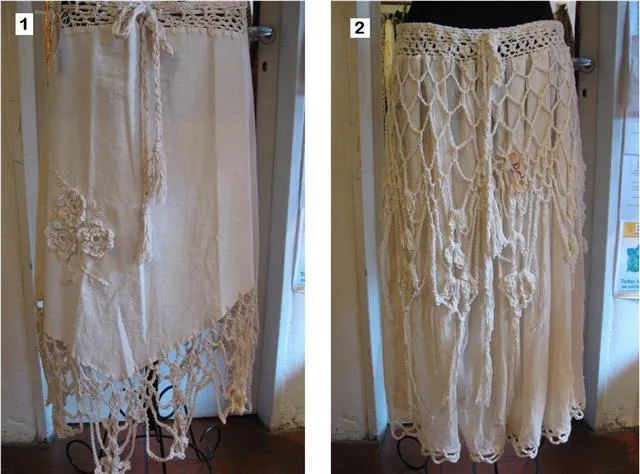 Pollera de bambula c/red al crochet en crudo Pollera de bambula c/red al crochet en crudo