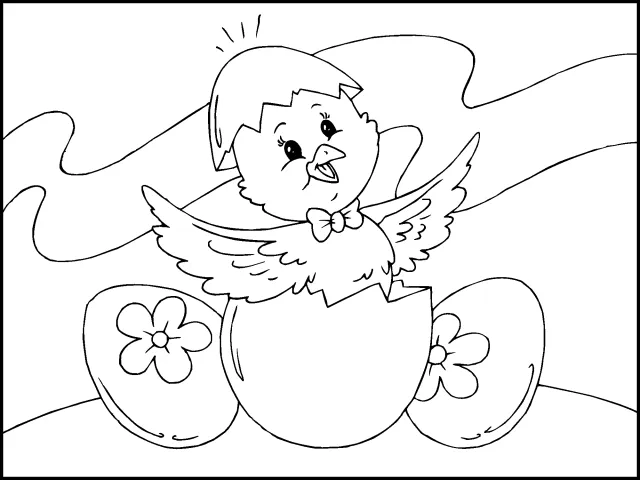 Dibujo del pollito de pascua - Imagui