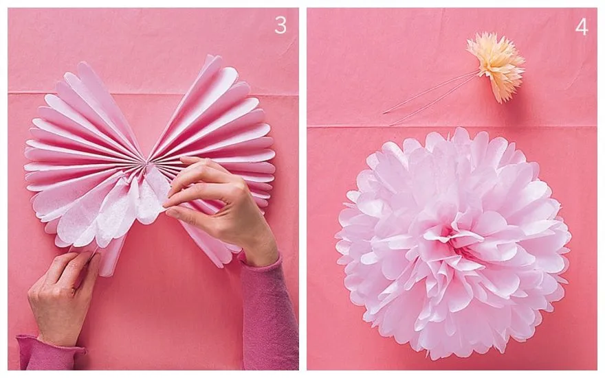 Como hacer pompones gigantes de papel