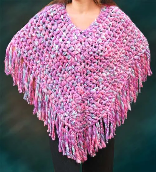 Como hacer un poncho tejido al crochet - Imagui