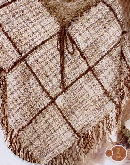 Poncho de lana encintada | Artesanias