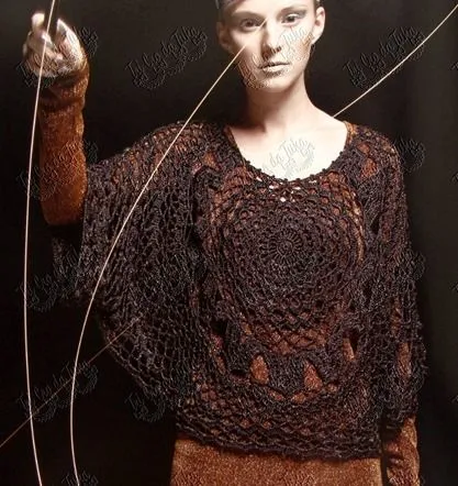 Poncho con mangas crochet - Imagui