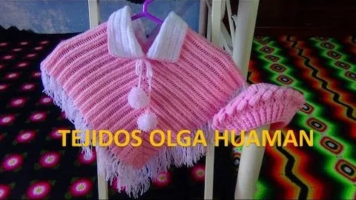 Poncho tejido con crochet o ganchillo para bebe o niña paso a paso ...