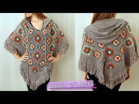 Poncho Tejido A Crochet - Hermosos Diseños | Videos Cristianos ...