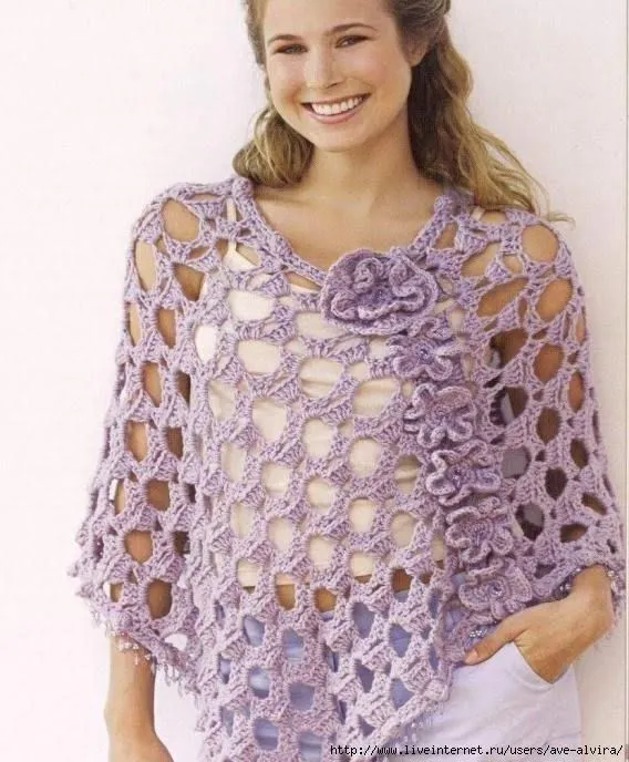 Ponchos a crochet con patrones - Imagui | ideas para hacer | Pinterest