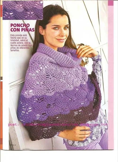 Patrones de capas y ponchos a crochet - Imagui