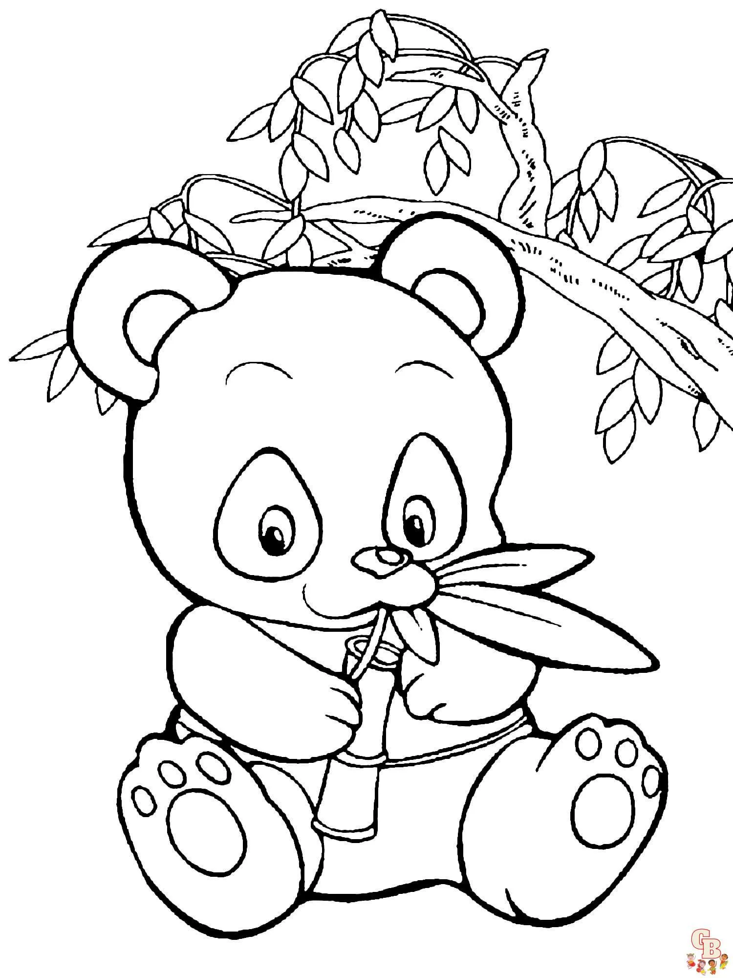 Ponte creativo con las dibujos de panda para colorear