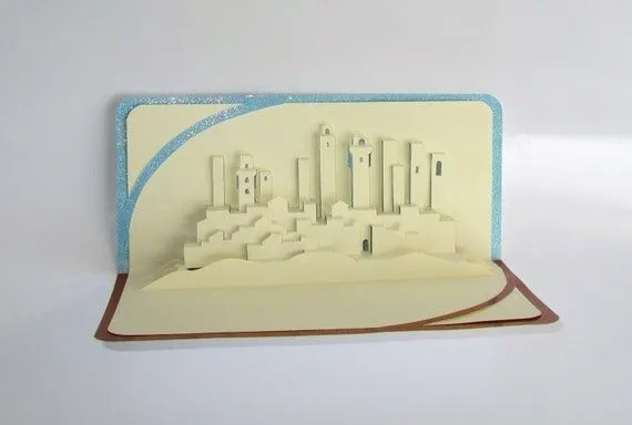 Pop Up 3D CARD San Gimignano in Italy Home Décor por BoldFolds