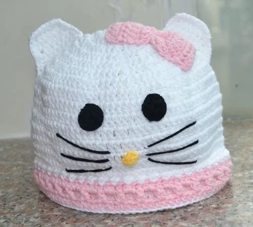 Gorro en crochet de Hello Kitty - Imagui