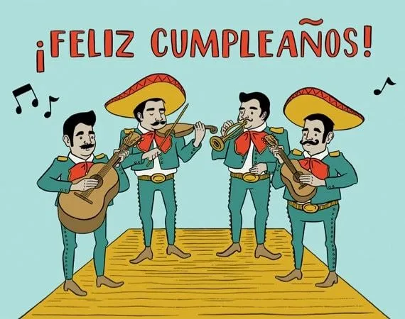 Feliz Cumpleanos Birthday Card Hand Illustration by thefoundretail