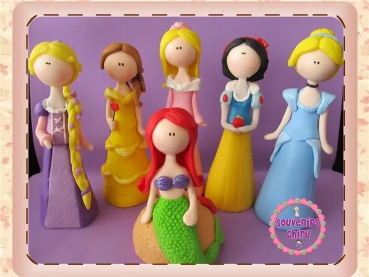 Princesas en porcelana fría. Adornos de torta , princesas ...