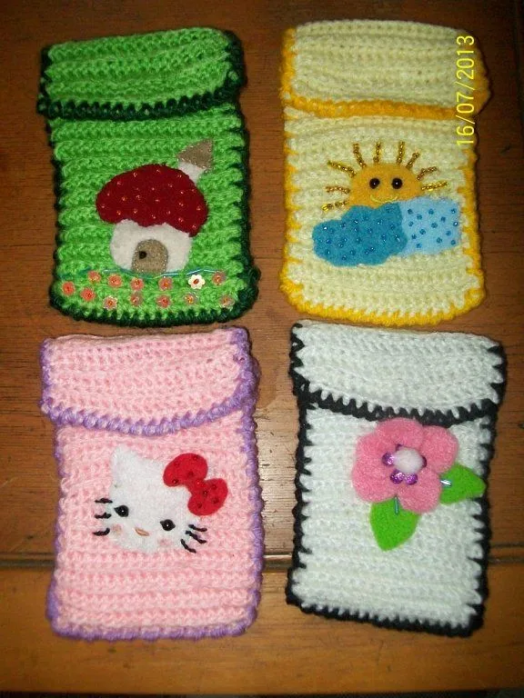Porta celulares tejidos a crochet - Imagui