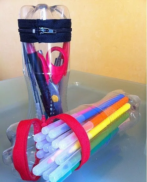Cómo hacer porta lápices o cartucheras de botellas | Como reciclar