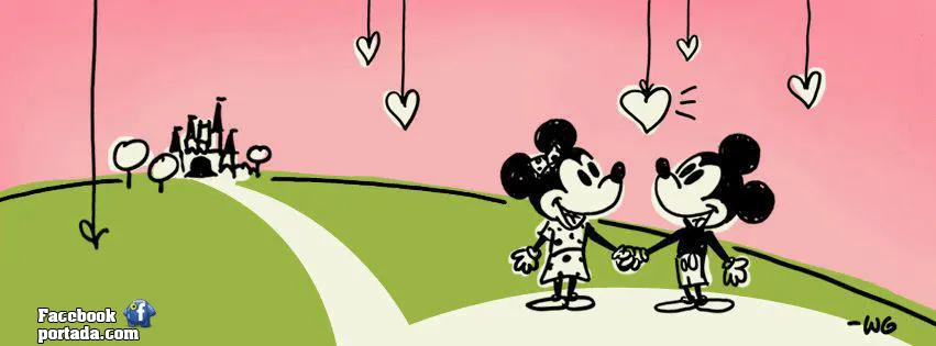 Portadas para FaceBook de Mickey Mouse y Minnie enamorados - Imagui
