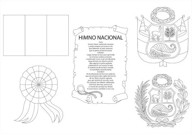 Simbolos patrios de Perú para colorear - Imagui