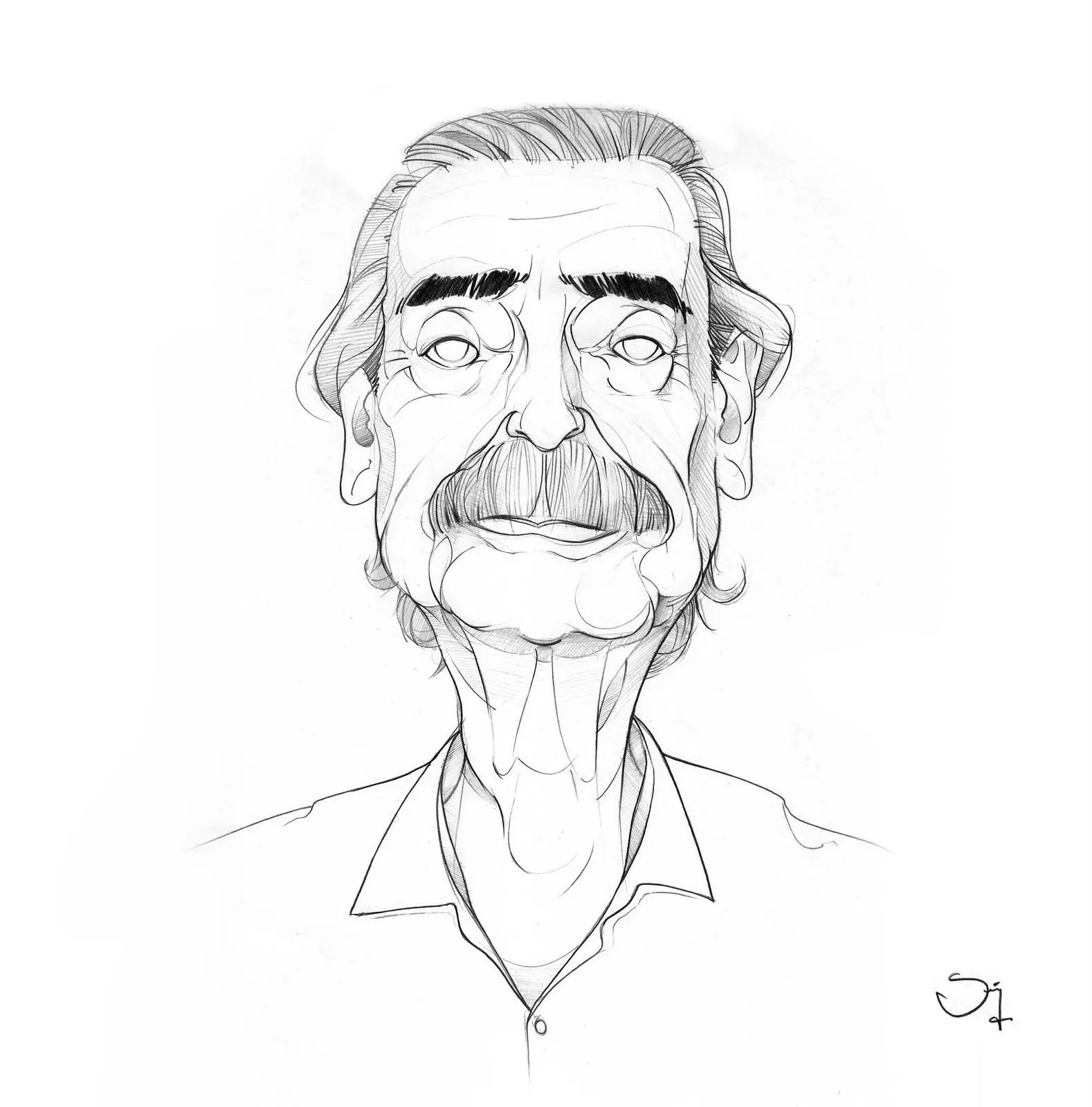 Portfolio - Jaime Suárez: Caricatura de Juan Gelman