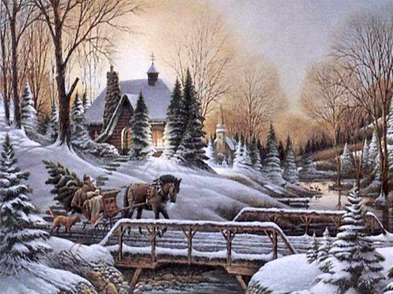postales de paisajes nevados navidad