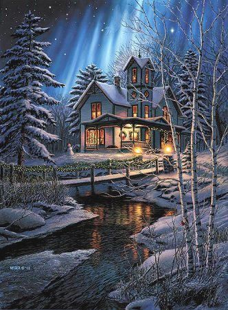 postales de paisajes nevados navidad