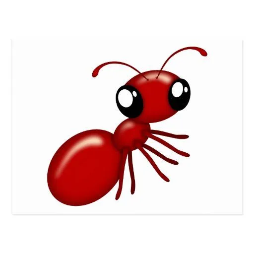 Postales rojas de la hormiga del dibujo animado ad | Zazzle