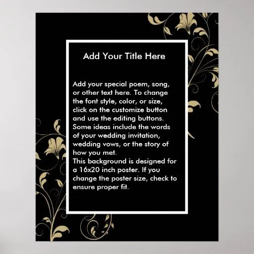 Poster negro del boda de la elegancia de Zazzle. Poster negro del boda de la elegancia de Zazzle.