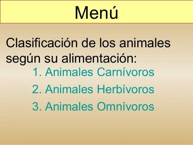Powerpoint animales carnívoros, herbívoros y omnívoros