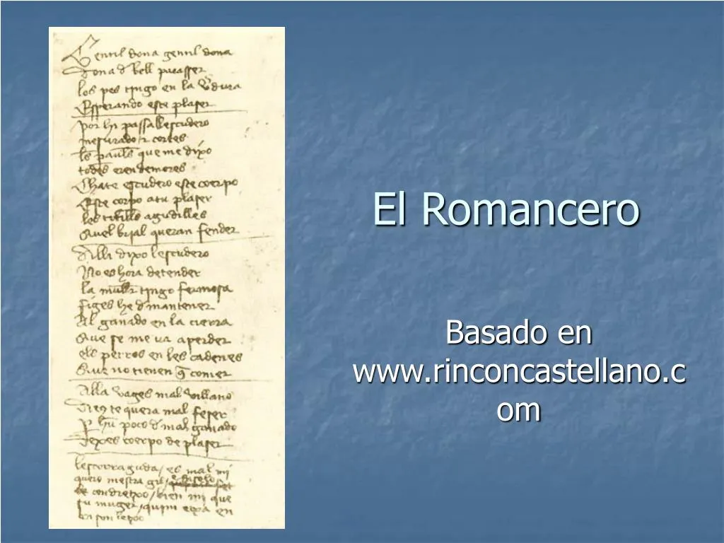PPT - El Romancero PowerPoint Presentation, free download - ID:504852