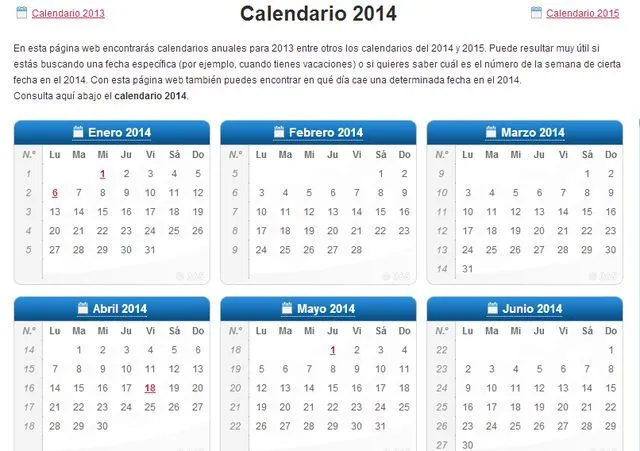 Calendarios 2014 para imprimir - Imagui