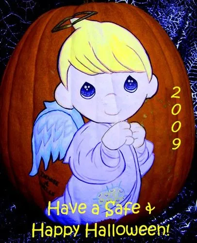 Precious Moments Angel Pumpkin Painting Denise A. Wells | Flickr ...