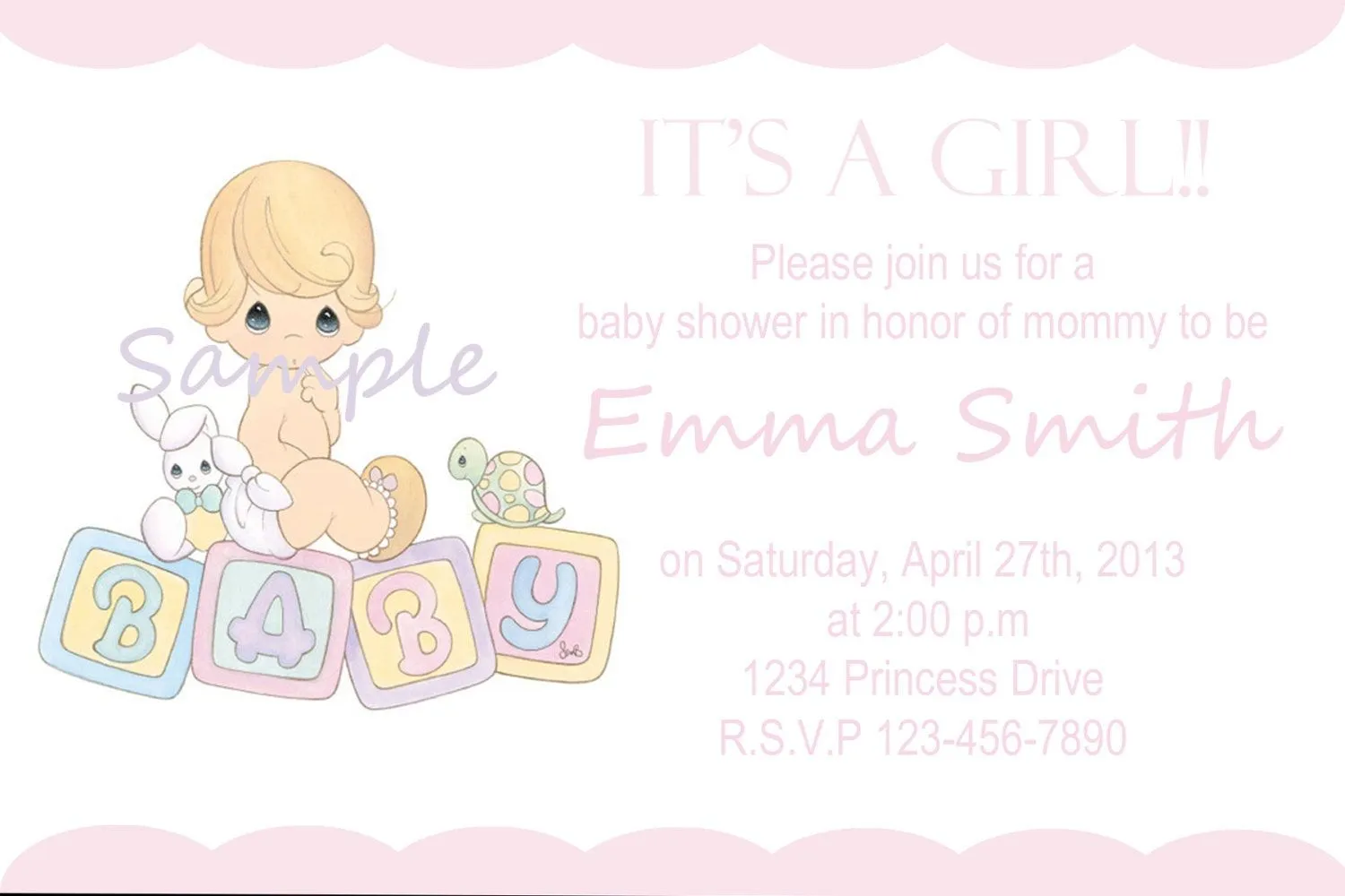 Invitaciónes Precious Moments baby shower - Imagui