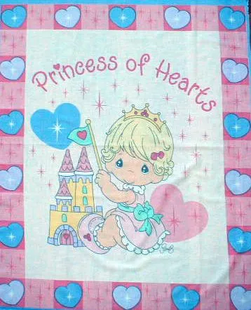 Precious Moments Princess of Hearts Panel - Pink | Fabrics for Drapery ...